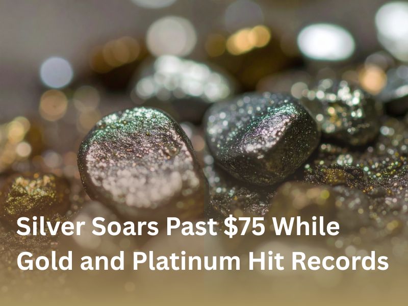 Silver Soars Past $75 While Gold and Platinum Hit Records