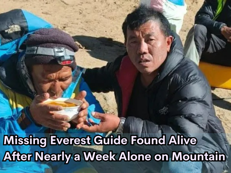 Missing Everest Guide Found Alive After Nearly a Week Alone on Mountain 