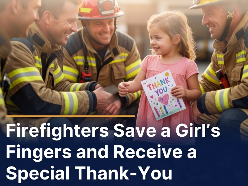 Firefighters Save a Girl’s Fingers and Receive a Special Thank-You